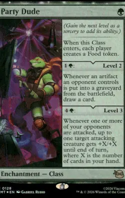 Party Dude #0128 FOIL TMNT MTG Magic the Gathering card - Image 1