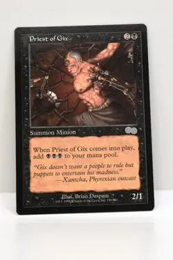 MTG PRIEST OF GIX (x4), URZA'S SAGA, NM, NEVER BEEN PLAYED - Image 1