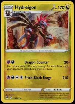 Hydreigon 115/203 Holo Rare Evolving Skies Pokemon Near Mint - Image 1