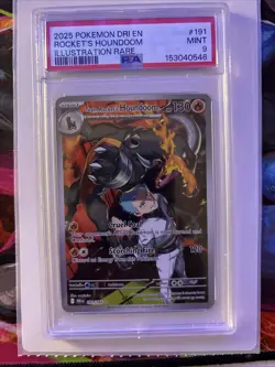 2025 Pokemon DRI EN Rockets Houndoom Illustration Rare #191 PSA 9 Mint - Image 2