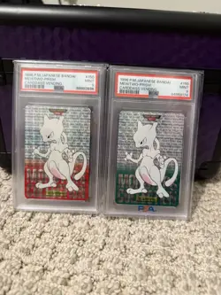 1996 POKEMON JAPANESE BANDAI CARDDASS VENDING MEWTWO-PRISM 150 (Set Of 2) - Image 1