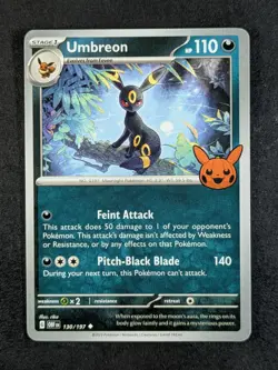 2024 Pokemon UMBREON #130/197 Trick or Trade BOOster (2024) Uncommon English (B) - Image 1
