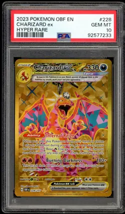 2023 POKEMON OBF EN-OBSIDIAN FLAMES HYPER RARE #228 CHARIZARD EX PSA 10 - Image 1
