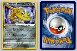 RADIANT STEELIX 124/196 RADIANT RARE LOST ORIGIN POKEMON LP SAKUMA - Image 3