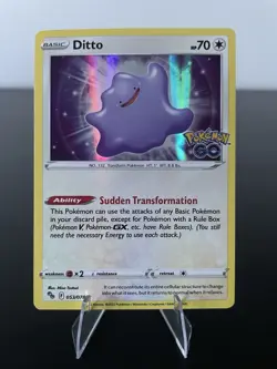 Ditto 053/078 Holo Rare Pokemon GO Stamped NM-LP 2022 - Image 1