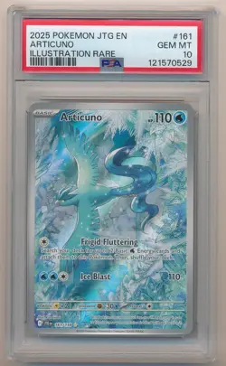 2025 POKEMON JTG EN ILLUSTRATION RARE ARTICUNO #161 PSA 10 GEM MINT - Image 1