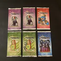 Six (6) Neopets Trading Card Game TCG 8-Card Booster Packs Wizards of the Coast - Image 1