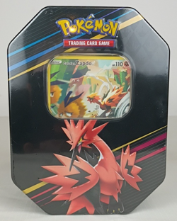 NEW Pokemon Sword & Shield Crown Zenith Galarian Zapdos Tin (Alternate), 4 packs - Image 1