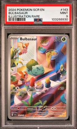 Pokemon Bulbasaur 143/142 Sv07 Stellar Crown IR Holo PSA 9 143 MINT - Image 1