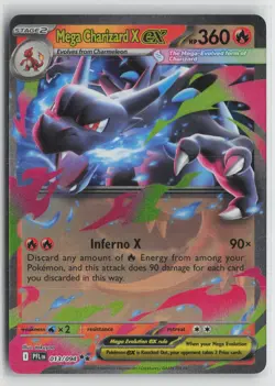 Mega Charizard X ex 013/094 Double Rare Phantasmal Flames Pokemon NM - Image 1