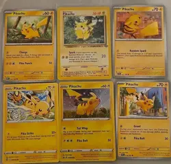 Pikachu Collection Lot 6X Pokemon Card Rare Pikachu - Image 1
