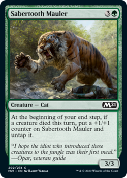 Sabertooth Mauler FOIL Core Set 2021 / M21 NM Green Common MAGIC CARD ABUGames - Image 1