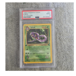 Pokemon Arbok Fossil 1st Edition 1999 PSA 9 31/62 Uncommon Card English - Image 1