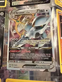 Pokemon Brilliant Stars UPC Arceus VSTAR Gamestop Exclusive Metal Card #123/172 - Image 1
