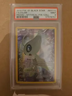 CRACKED PSA 9 Celebi Full Art Promo Mythical Collection 2016 Pokemon Card #XY111 - Image 1