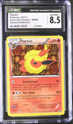 CGC 8.5 Flareon 2013 Black Star Promos BW88 Sylveon Collection Pokemon Card - Image 1