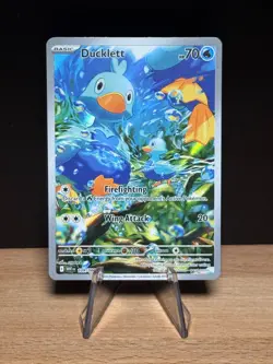 Ducklett 109/086 Holo Illustration Rare White Flare Pokemon Card - Image 1