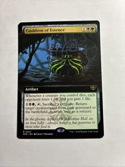 Cauldron of Essence (Extended Art) - Secrets of Strixhaven MTG + Bonus Rare!!! - Image 1