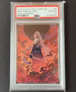 PSA 10 MAGIC THE GATHERING FINAL FANTASY ART SERIES 35 NIBELHEIM AFLAME GOLD - Image 1