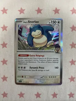 Hop's Snorlax 117/159 Journey Together Holo Rare Pokemon TCG Card - Image 1