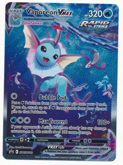 2021 POKEMON SWSH BSP VAPOREON VMAX PROMO HOLO #SWSH182 RAPID STRIKE MINT - Image 1