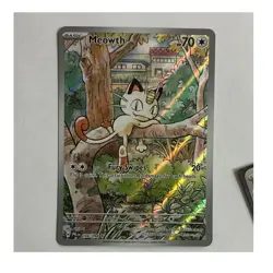Pokemon TCG Meowth 106/094 Phantasmal Flames Holo Illustration Rare Full Art - Image 1