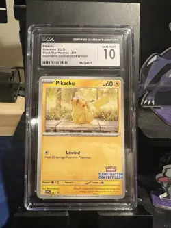 Pokemon Pikachu CGC 10 Illustration Contest 2024 Promo 214 Scarlet & Violet - Image 1