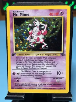 Pokemon Mr. Mime Jungle 1st Edition Holo Rare 06/64- NM - Image 1