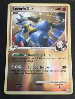 Pokemon TCG Lucario GL Reverse Holo Card 8/111 Rising Rivals NM - Image 1