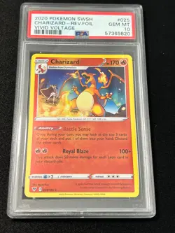 (1) 2020 Pokemon Vivid Voltage #025 Charizard Reverse Foil PSA 10 Gem Mint - Image 2