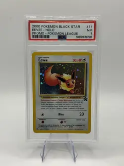2000 POKEMON BLACK STAR PROMO #11 EEVEE-HOLO PSA 7 - Image 1