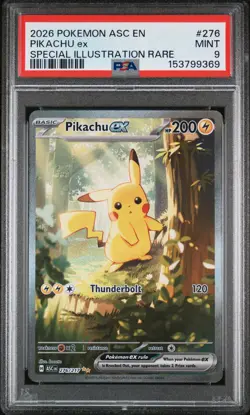 2026 POKEMON ASC EN-ASCENDED HEROES SPECIAL ILLUSTRATION RARE PIKACHU EX PSA 9 - Image 1
