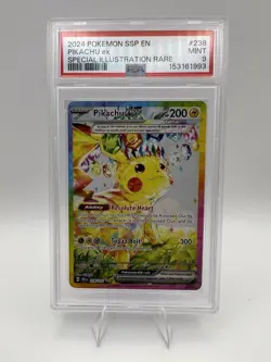2024 Pokemon Surging Sparks Pikachu ex SIR PSA 9 #SSP Special Illustration Rare - Image 3