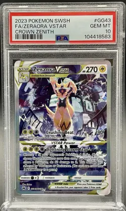 PSA 10 Gem Mint Pokemon TCG Zeraora VSTAR GG43/GG70 Crown Zenith Full Art - Image 1