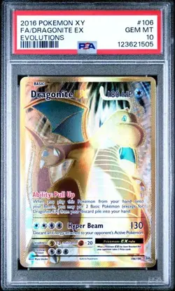 Pokemon Dragonite ex XY Evolutions Full Art #106 PSA 10 Gem Mint - Image 1