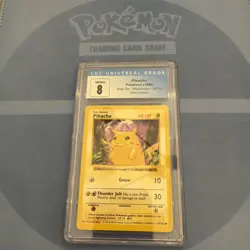 1999 Pokemon TCG Pikachu Red Cheeks Shadowless Base Set Card 58/102 Rare Graded - Image 1