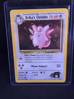 Erika’s Clefable 3/132 Holo Rare Gym Heroes Pokemon TCG WOTC 2000 Vintage - Image 1