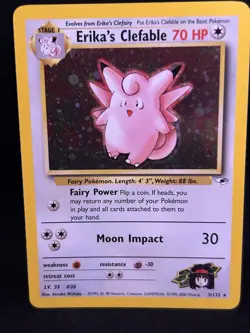 Erika’s Clefable 3/132 Holo Rare Gym Heroes Pokemon TCG WOTC 2000 Vintage - Image 3