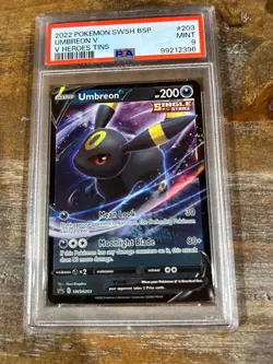 POKEMON 2022 Promo V Heroes Tins UMBREON V SWSH #203 PSA 9 Mint RARE 3 - Image 1