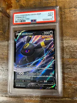 POKEMON 2022 Promo V Heroes Tins UMBREON V SWSH #203 PSA 9 Mint RARE 5 - Image 1