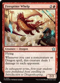 MTG Firespitter Whelp Foundations Uncommon Uncommon Creature NM - Foil - Image 2