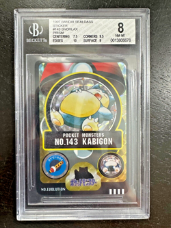 BGS 8 NM-MT Snorlax Prism Sticker 1997 Pokemon Japanese Sealdass #143 - Image 1