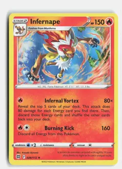 Infernape 026/172 Brilliant Stars Holo Rare Pokemon Holo NM - Image 1