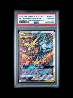 2019 POKEMON SM BLACK STAR PROMO FULL ART/MOLTRES & ZAPDOS & ARTICUNO GX PSA 10 - Image 1