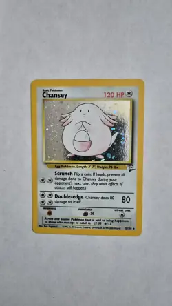 Pokemon TCG Chansey 3/130 Base Set 2 Holo Rare - Image 1