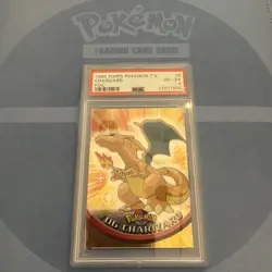 1999 TOPPS TCG POKEMON TV FOIL #6 CHARIZARD PSA 4 Blue Back Series One Card - Image 1