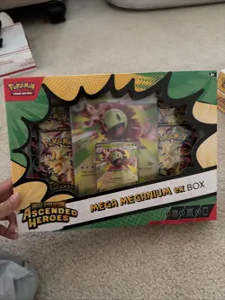 Pokemon Ascended Heroes Factory Sealed Mega Meganium Ex Box 4 Booster Packs - Image 1