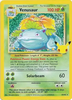 Venusaur 15/102 HOLO RARE Celebrations Classic Collection Pokemon TCG Card - Image 1