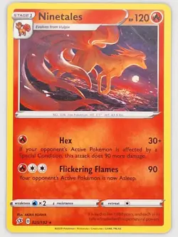Ninetales Rare 025/192 Pokemon - Sword & Shield Rebel Clash MP - Image 1
