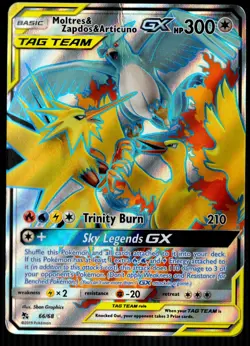 Moltres & Zapdos & Articuno GX (Full Art) 66/68 Hidden Fates Holo DMG - Image 1